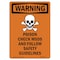 Signmission OSHA WARNING Sign, Poison Check MSDS And, 14in X 10in Rigid Plastic, 10" W, 14" H, Portrait OS-WS-P-1014-V-13442 - alternate 1